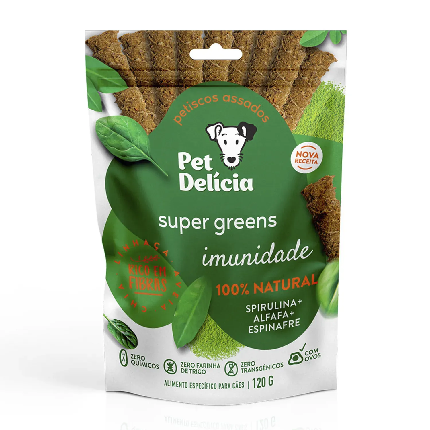 Petisco Pet Delicia Super Greens Sticks Vegetariano